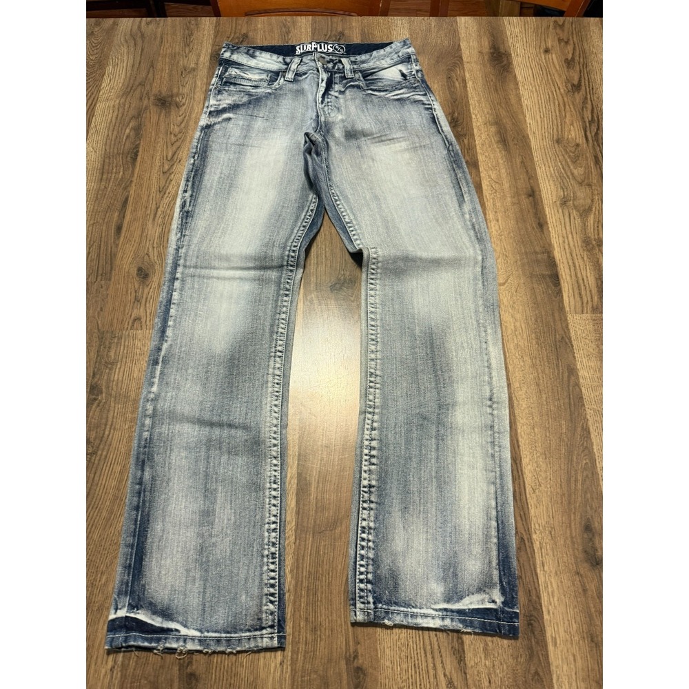 Surplus Jeans Men's Size 30 Blue Straight Leg Mid Rise Light Wash Casual